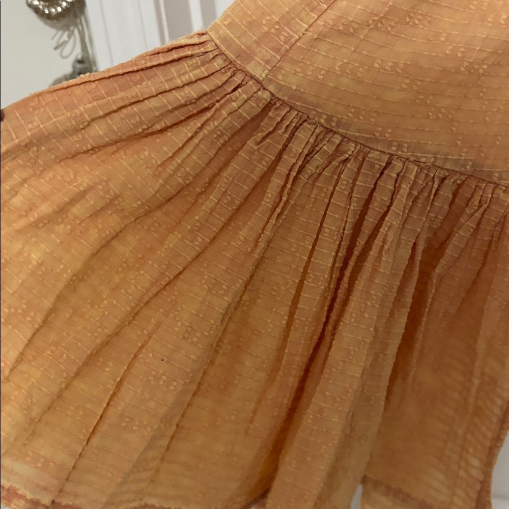 Women's Peach Tiered Ruffle Maxi Pants - Picture 3 of 7